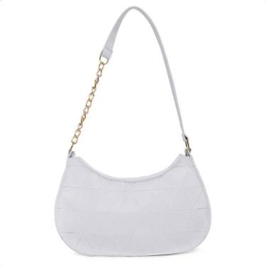 Imagem de Bolsa Baguete Minimalista Branco Bolsinha Feminina De Ombro Dia A Dia 