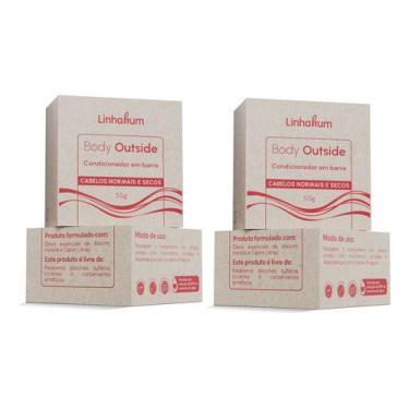 Imagem de 2u Condicionador Barra Body Outside Normal Seco 55g Linhahum