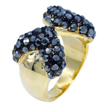 Imagem de Anel Lacinho Strass Dourado AN2819 - Akasaki, 21, Preto