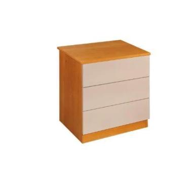 Imagem de Mesa de Cabeceira 028 3 Gavetas Cinamomo/Off White - Móveis Valverde