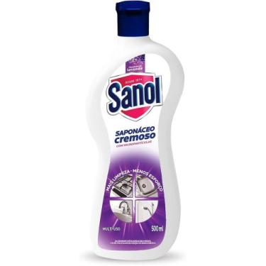 Imagem de Limpador multiuso saponaceo sanol cremoso lavanda 500ml