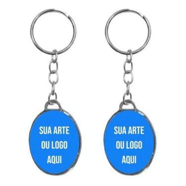 Imagem de 70 Chaveiros Personalizados Oval 2 Faces Resinado  - SJO Artigos Relig