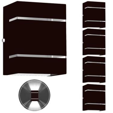 Imagem de 5 Arandelas Externa 2 Frisos Foco Fachos Parede Muro Tabaco - MARRYLUZ