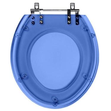 Imagem de Assento Sanitário Poliéster Diamantina Azul Transparente para vaso Ica