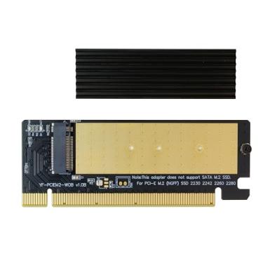 Imagem de Adaptador PCIe NVME EZDIY-FAB, M.2 NVME SSD para PCI Express com dissipador de calor, suporta apenas compartimento PCIe x16, suporta M.2 SSD 2230 2242 2260 2280