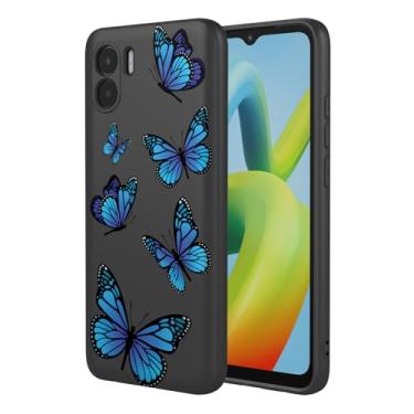 Imagem de HTXWXJC Capa de telefone para Redmi A1, capa Redmi A2, 220733SI 23026RN capa à prova de choque flexível bumper TPU capa macia padrão borboleta capa de telefone para Xiaomi Redmi A1 borboleta preta