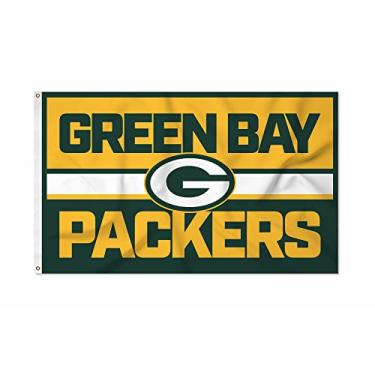 Imagem de Rico Industries Bandeira NFL Football Green Bay Packers Bold 9,5 x 1,5 m Bandeira de um lado - Interior ou Exterior - Decoração de casa