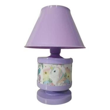 Imagem de Abajur Luxo Menina  - Clarear Abajur, roxo unicornio