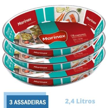 Imagem de Assadeira Travessa de Vidro Temperado 2,4L Marinex - 3 Unid - NADIR FI
