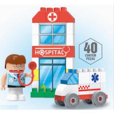 Imagem de Blocos de Montar Blocz 40 peças Didático Infantil Educativo