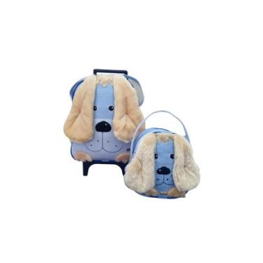 Imagem de Kit Mochila De Carrinho Infantil Bichinho G + Lancheira - Suporte Lanc