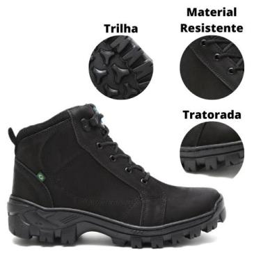 Imagem de Bota Masculina Tratorada Trabalho Segurança Sola Borracha - Ical, Pret