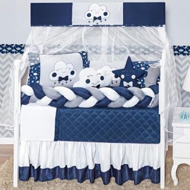 Imagem de Kit berço com trança e lateral modelo chuva de amor 12 peças lançament