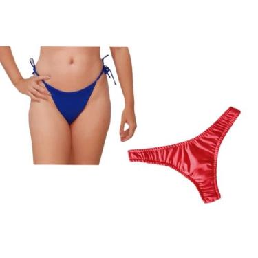 Imagem de Kit com calcinha biquini fio dental e calcinha biquíni  asa delta - DE