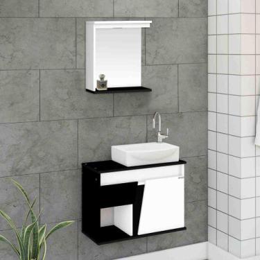 Imagem de Conjunto P/ Banheiro Sicília Suspenso 1 Porta 1 Gaveta AJ Rorato C/ Cu