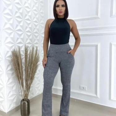 Imagem de Calça Feminina Flare Jacquard Nova Coleção !!! - Decreto_Fashion, GG