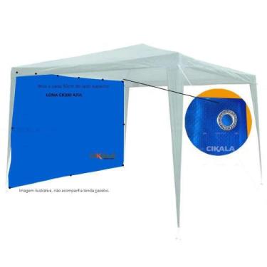 Imagem de Parede Fechamento Polietileno Azul 3x1.85 M Tenda Gazebo - Cikala