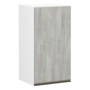 Imagem de Armário Perola 40cm 1 Porta Branco Polar C/Concreto - LUCIANE MÓVEIS