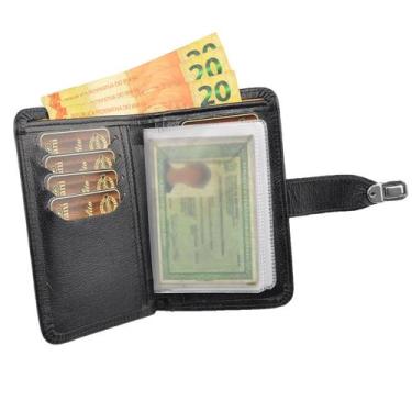 Imagem de Carteira Feminina LIRA em Couro Galvani, Preto