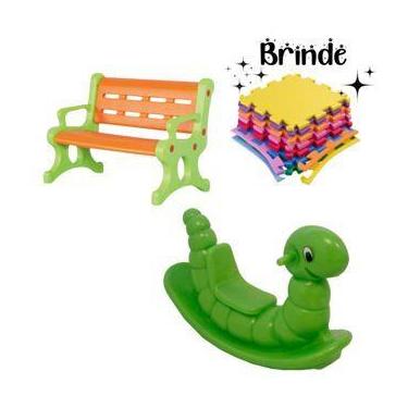 Imagem de Playground Infantil  Banco Plástico, Gangorra Nhoca e Tatames Inclusos