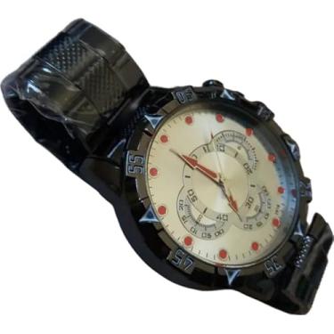 Imagem de Relógio grafite masculino pulseira metal ponteiro