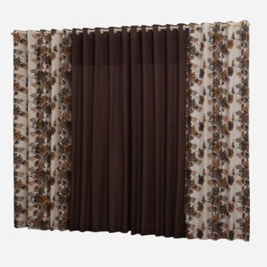 Imagem de Cortina Floral 2,00metros Para Sala E Quarto Estampada Floral - FELIPE