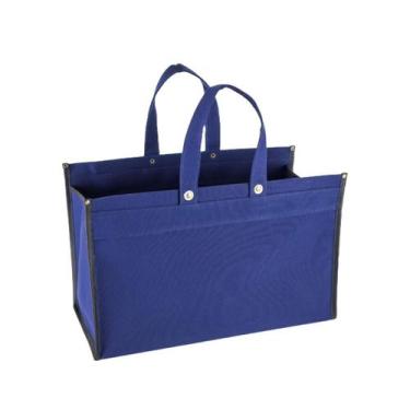 Imagem de Sacola de lona para supermercado feira ferramentas Azul com Alça Luxo 