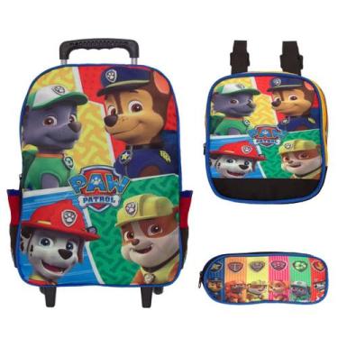 Imagem de Mochila Infantil Patrulha Canina Rodinhas Lancheira Estojo - TOYS 2U
