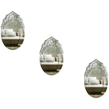 Imagem de Kit 3 Espelhos Decorativos venezianos  Pegui 32x19 3884 - CREATUS, pra