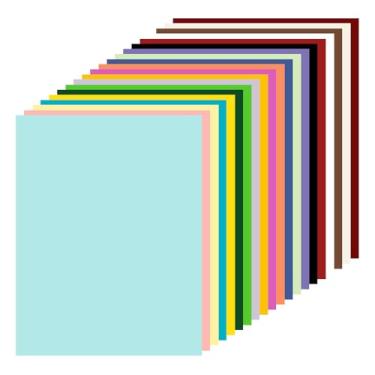 Imagem de 100 folhas de papelão colorido 21,6 x 28 cm, 29,5 kg/180 g/m², papel de construção, papel de cartolina pesada para impressora, confecção de cartões faça você mesmo, cartões de visita, convites (20