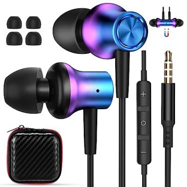 Imagem de Fone de ouvido magnético com fio de 3,5 mm para HP para ASUS Chromebook Laptop PC Fone de ouvido com fio com cancelamento de ruído para Samsung Galaxy A15 A14 A13 A12 S10 Moto G Stylus Play Power