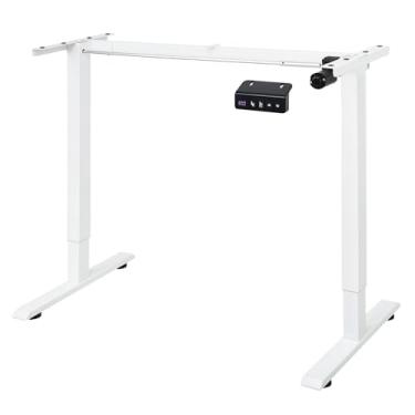 Imagem de AbleHope Moldura de mesa de pé ajustável em altura elétrica, base de mesa com controlador de memória, pernas de mesa de computador ergonômicas de até 115 cm para casa e escritório, apenas moldura