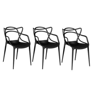 Imagem de 1 Cadeira Allegra, Polipropileno com Encosto Moderna Versátil para Sala de Jantar Cozinha Bar Restaurante Jardim Varanda Cafeteria Shopping Salão de Festas, Preto (4)