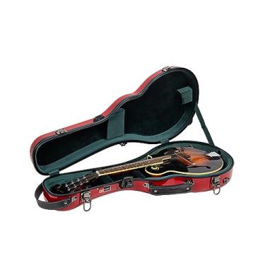 Imagem de Crossrock Capa de bandolim de fibra de vidro - Universal projetada para os estilos A e F, com compartimento de acessórios, alças de mochila, TSA Lock-Red (CRF2020MAFRD)