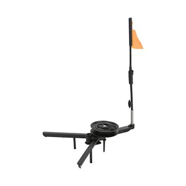 Imagem de VGEBY Ponta de pesca no gelo, bandeira de vara de pesca no gelo com carretel base triangular dobrável acessórios de vara de pesca de inverno