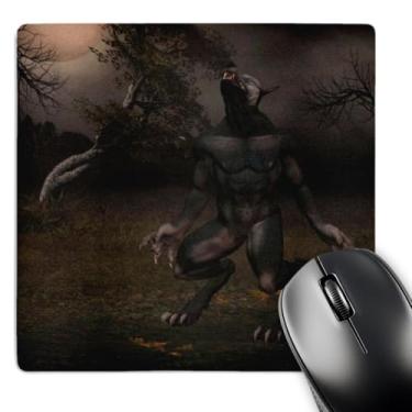 Imagem de 3dRose Mouse pad de lobisomem uivando na lua LLC 20 x 20 x 0,65 cm (mp_28912_1)