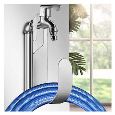 Imagem de LICONG-2019 Suporte de mangueira de água resistente, suporte de mangueira de metal durável, gancho de mangueira de jardim, gancho organizador de mangueira flexível montado na parede para ambientes