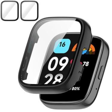 Imagem de Rc-Z Capa protetora de tela para Xiaomi Redmi Watch 3/3 lite/3 Active Smartwatch, amortecedor de PC rígido e acessórios de substituição de filme de vidro temperado para Redmi Watch 3/3 lite/3 Active,