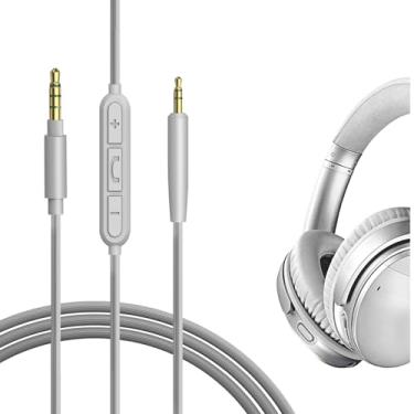Imagem de Geekria Cabo de áudio com microfone compatível com Bose QuietComfort Ultra, QC SE, QC 45, QC 35 Series II, QC 35, 700 ANC, cabo estéreo de substituição de 2,5 mm com microfone embutido (1,2 m)