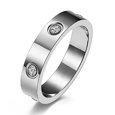 Imagem de VQYSKO Anel Amizade Amor Anel de Amizade Banhado a Ouro 18K Zircônia Cúbica de Aço Inoxidável Joias Presentes de Aniversário para Mulheres, Tamanho 6-11, Aço Inoxidável, aço inoxidável