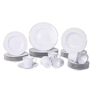 Imagem de Aparelho De Jantar Tramontina Joana Em Porcelana Decorada 30 Peças Tra