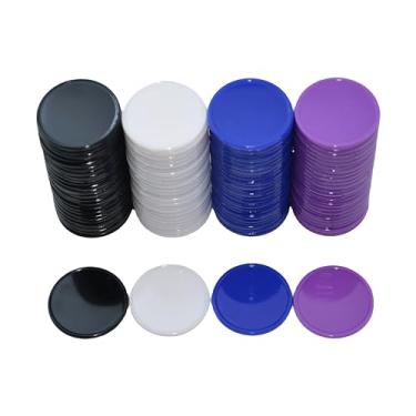 Imagem de Smartdealspro Set of 100 1 Inch Opaque Plastic Learning Counters Mini Poker Chips Game Tokens with Storage Box (4 Color-Black,White,Blue,Purple)