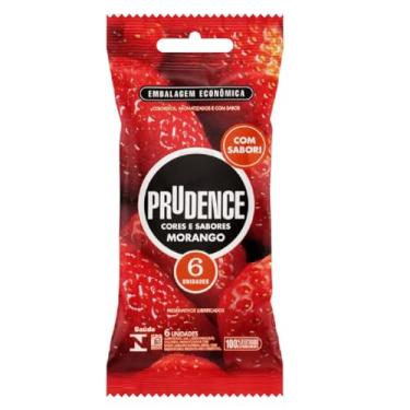 Imagem de Prudence Preservativo Cores E Sabores Morango 6 Unidades