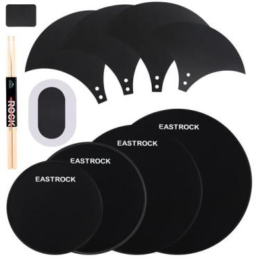 Imagem de Conjunto de 11 Almofadas Amortecedoras EASTROCK para Bateria - com Pra