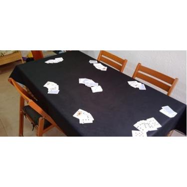Imagem de Genérico, Toalha Mesa Jogos De Baralho Truco Poker 2,80x1,40 Preta Nome do desenho:Liso;Cor:Preto