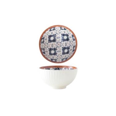 Imagem de Tigela de arroz com padrão japonês criativo e personalizado, tigela de molho de sobremesa de restaurante retrô em casa - flor tingida com água de 11,4 cm