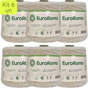 Imagem de 6 Barbante Euroroma Cru 1kg Ordem 6 Crochê