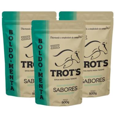 Imagem de Kit 3X Erva Mate Tereré Trot'S Premium 500G Menta E Boldo