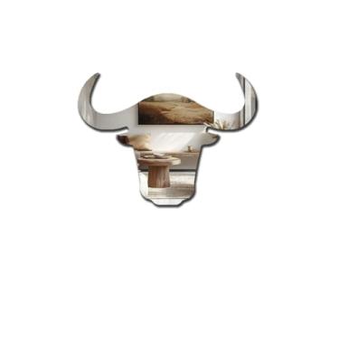 Imagem de MACGIKMIRO Espelho acrílico inquebrável cabeça de touro espelho não quebrável espelho de parede acrílico espelhos decorativos espelhos sem moldura para decoração de sala de casa