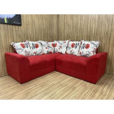 Imagem de Sofá Canto Vermelho com Floral 608/86 Belo - Alpoim